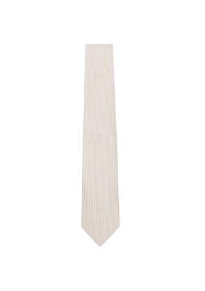 Canali micro-patterned silk tie - Neutrals