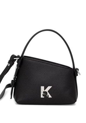 Karl Lagerfeld Jeans logo-plaque asymmetric cross body bag - Black