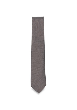 Canali textured silk tie - Brown