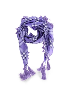 DSQUARED2 checked tassel-trim scarf - Purple