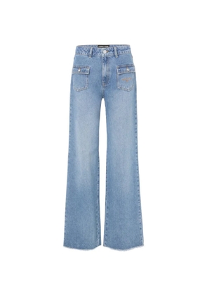 Iceberg patch-pocket frayed jeans - Blue