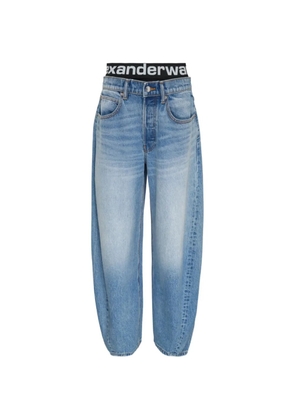 Alexander Wang logo-waistband jeans - Blue