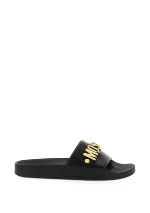 Moschino logo-lettering Pool slides - Black