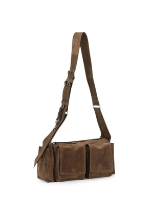 Miu Miu Utilitaire suede shoulder bag - Brown
