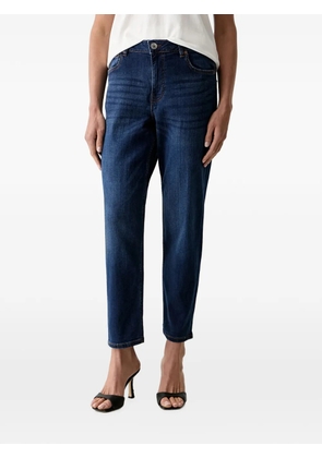 FRACOMINA Carrot logo-plaque whiskered jeans - Blue
