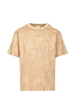 Song For The Mute x Adidas logo-appliqué distressed T-shirt - Neutrals