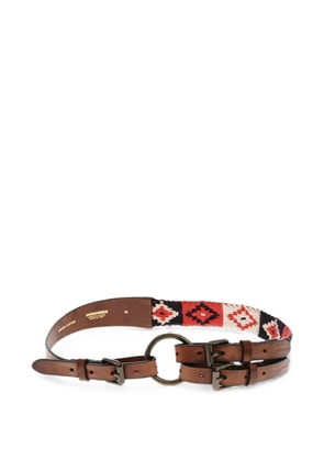 DSQUARED2 knit-detail double-strap belt - Brown