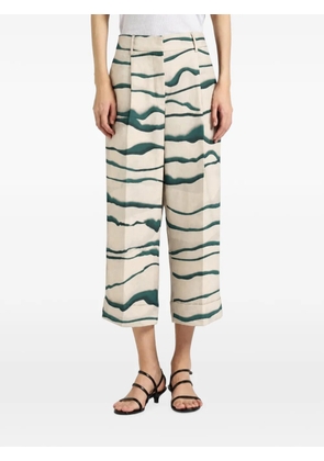 Liviana Conti Zack abstract-print pleated trousers - Neutrals
