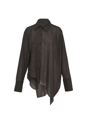 Yohji Yamamoto check-pattern shirt - Brown