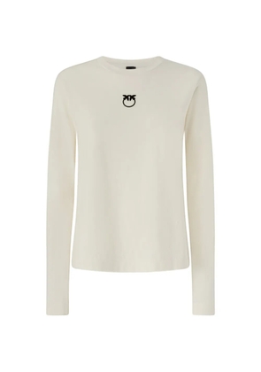 PINKO Love Birds logo-print T-shirt - Neutrals