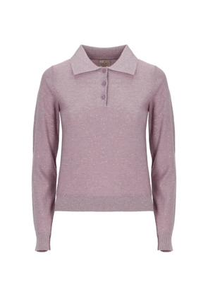 EMME EMMABATE sequin-embellished polo top - Purple