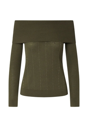 LIU JO wool sweater with bardot neckline - Green