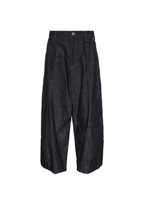 Y's pleated patch-pocket jeans - Blue
