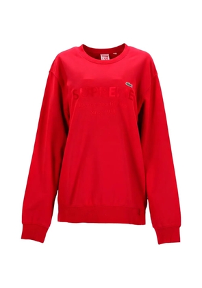 Supreme embossed-logo crew-neck sweater - Red