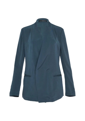 Y's stand-collar wrap blazer - Blue