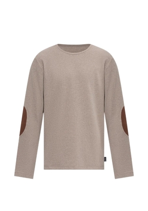 MM6 Maison Margiela elbow-patch ribbed-knit sweater - Neutrals