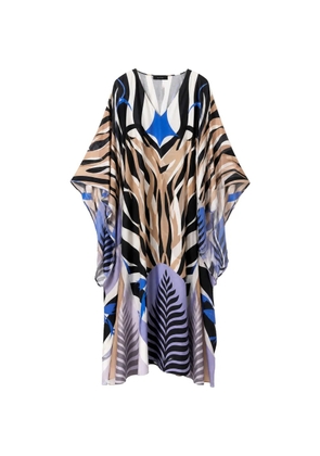 NEMA graphic-print V-neck dress - Black