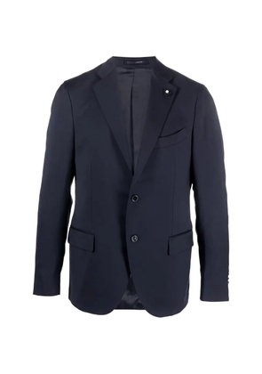 Lardini flower-patch single-breasted blazer - Blue