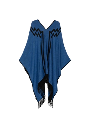 COUNTY OF MILAN fringed cape - Blue