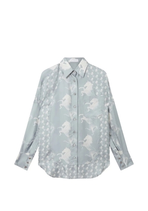 Stella McCartney horse-print silk shirt - Blue