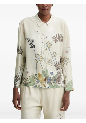 MUNTHE Faiza floral-print long-sleeved shirt - Neutrals