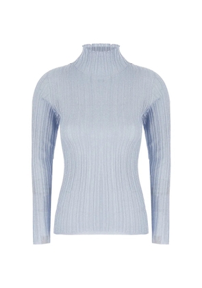 Fabiana Filippi ribbed-knit high-neck sweater - Blue