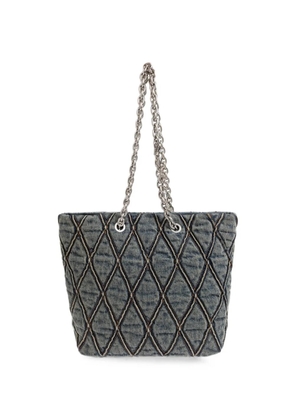 Diesel Charm-D diamond-quilted tote bag - Blue