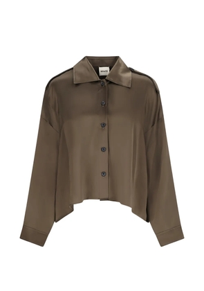 KHAITE Bodine epaulette shirt - Brown
