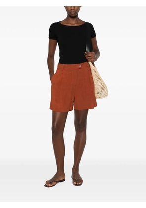 kaos pleated high-waisted shorts - Brown