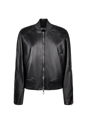 Sportmax zip-up leather jacket - Black