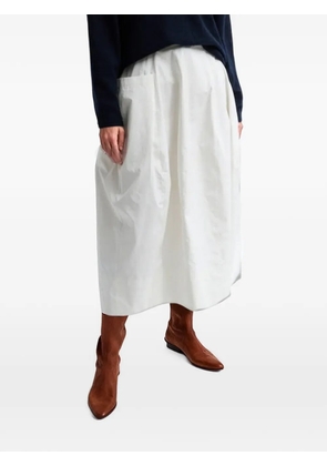 Tibi Nylon Lantern pleated midi skirt - White