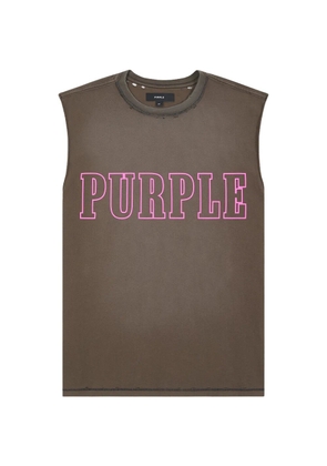 Purple Brand Slab Outline logo-print tank top - Brown