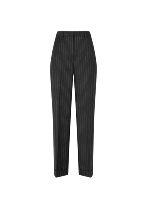 Semicouture Lola pinstripe-pattern turn-up trousers - Grey