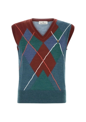 Vivienne Westwood Argyle embroidered sweater - Blue