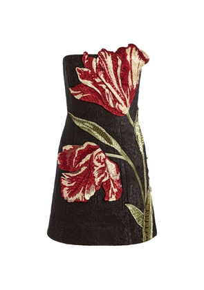 alice + olivia Katia sequin-embellished floral-embroidered mini dress - Black