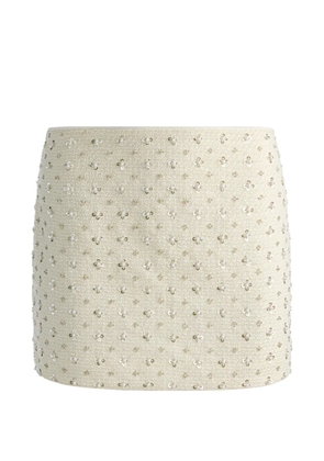 alice + olivia Rubi embellished mini skirt - White