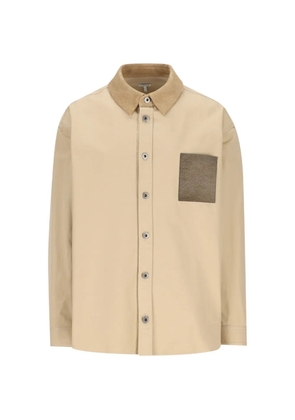 LOEWE corduroy-collar embroidered jacket - Neutrals