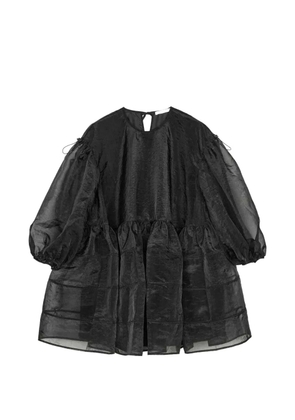 Cecilie Bahnsen mini sheer crinkled-texture mini dress - Black