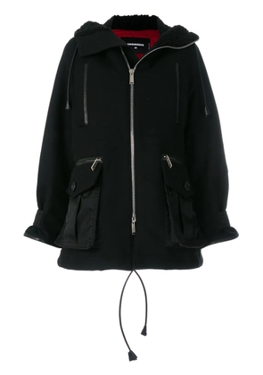 DSQUARED2 shearling lined hooded coat - Black