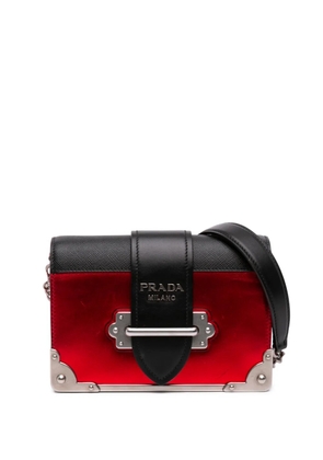 Prada Pre-Owned 2013-2026 Saffiano Trimmed Metallic Vitello Cahier Bag crossbody bag - Black