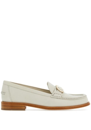 Ferragamo Gancini leather loafers - White