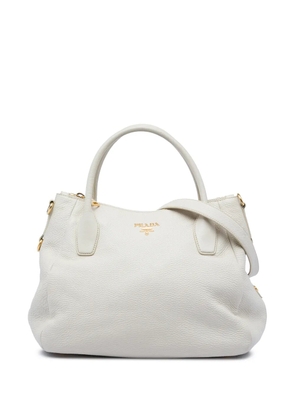Prada Pre-Owned 2010-2026 Vitello Daino Zip Top Convertible Tote satchel - Grey