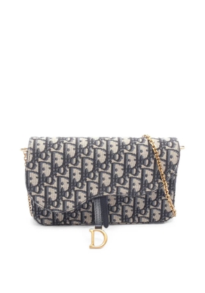 Christian Dior Pre-Owned 2010s medium Saddle Oblique crossbody bag - Blue