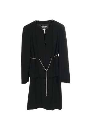 CHANEL Pre-Owned 1986-1988 chain-belt skirt suit - Black