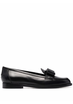 Ferragamo Vivaldo leather ballerina shoes - Black