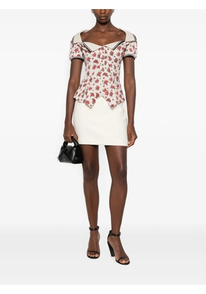 Alessandra Rich bouclé-knit mini skirt - Neutrals