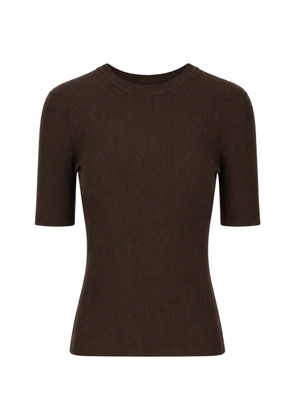 P.A.R.O.S.H. ribbed-knit short-sleeve T-shirt - Brown
