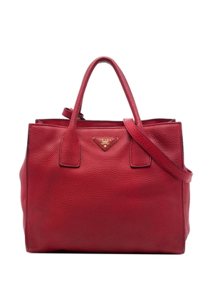 Prada Pre-Owned 2013-2026 Vitello Daino Open Convertible Tote satchel - Red