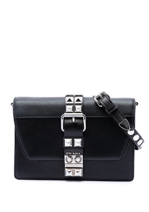 Prada Pre-Owned 2010-2026 City Calfskin and Saffiano Studded Elektra crossbody bag - Black