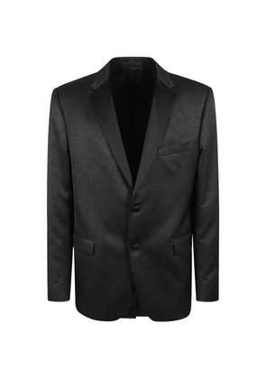 Lardini satin-lapel linen jacket - Black